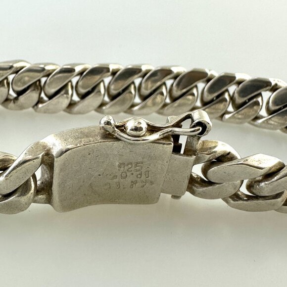 925 Sterling Silver Men's Heavy Cuban Chain Bracelet - 8.5", 49.32g - Picture 8 of 10
